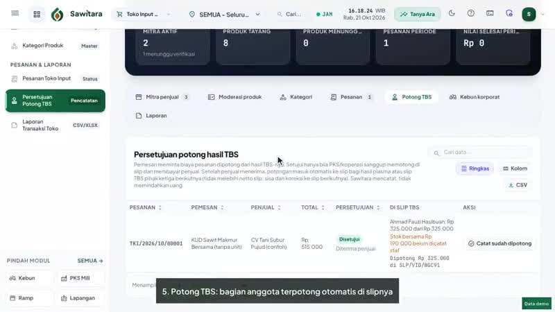 Cuplikan video tutorial Tandan by Sawitara · Toko Input & Tandan Mitra